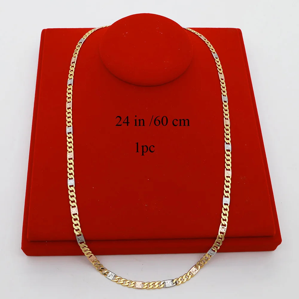 60cm 5.3mm Minimalist Necklace Fashion 18k Gold Plated Jewelry for Men And Women Suitable for Daily Wear