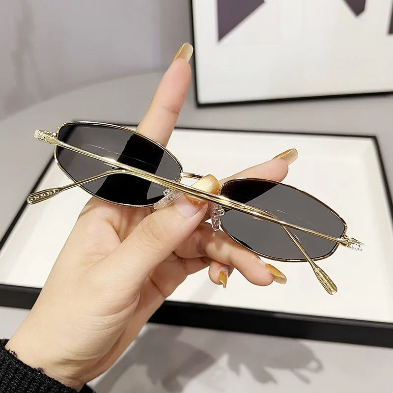 Luxury Brand Sunglasses For Women Men Oval Sun Glasses Brand Designer Retro Shades Metal Frame Eyewear TOP UV400