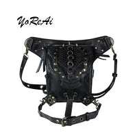 Men's Univesial Thigh Crossbody Bags Retro Fashion Outdoor Sports Belt Leg Bag Motorcycle Waterproof Canvas Waist Pack