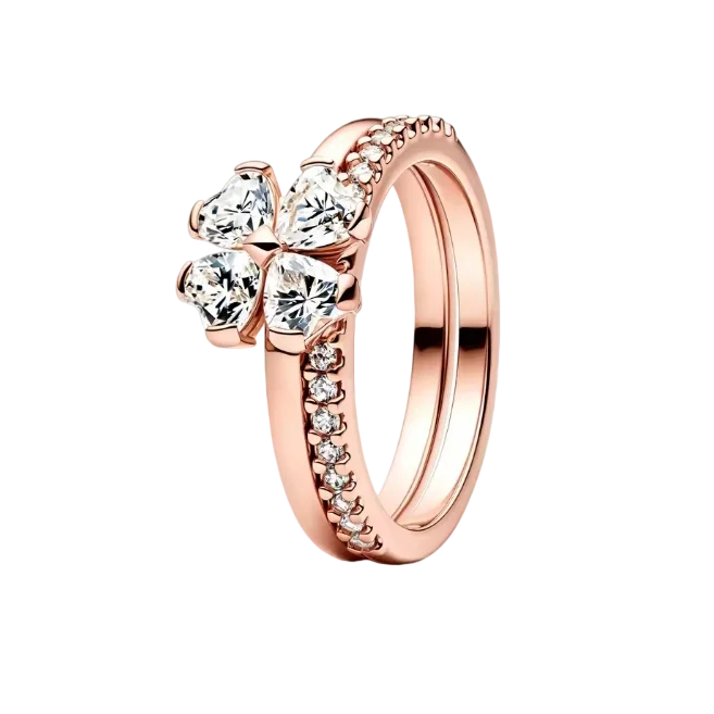 2026 Latest Multi Style Stackable Ring with Diamond Inlaid Love Peach Blossom Sun Moon Simple Ring Jewelry Women's Gift