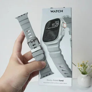 Luxury Silicone Band for iWatch 46mm Series 10 Ultra2 49mm 45mm Breathable Sport Strap for 44mm 42mm Series 9 8 7 6 5 4 3 2 1 SE