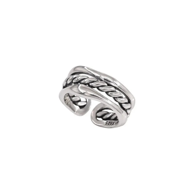 925 Sterling Silver Weave Stackable Rings For Women Wedding  Luxury Jewelry Accessories Wholesale Jewellery Argent 925