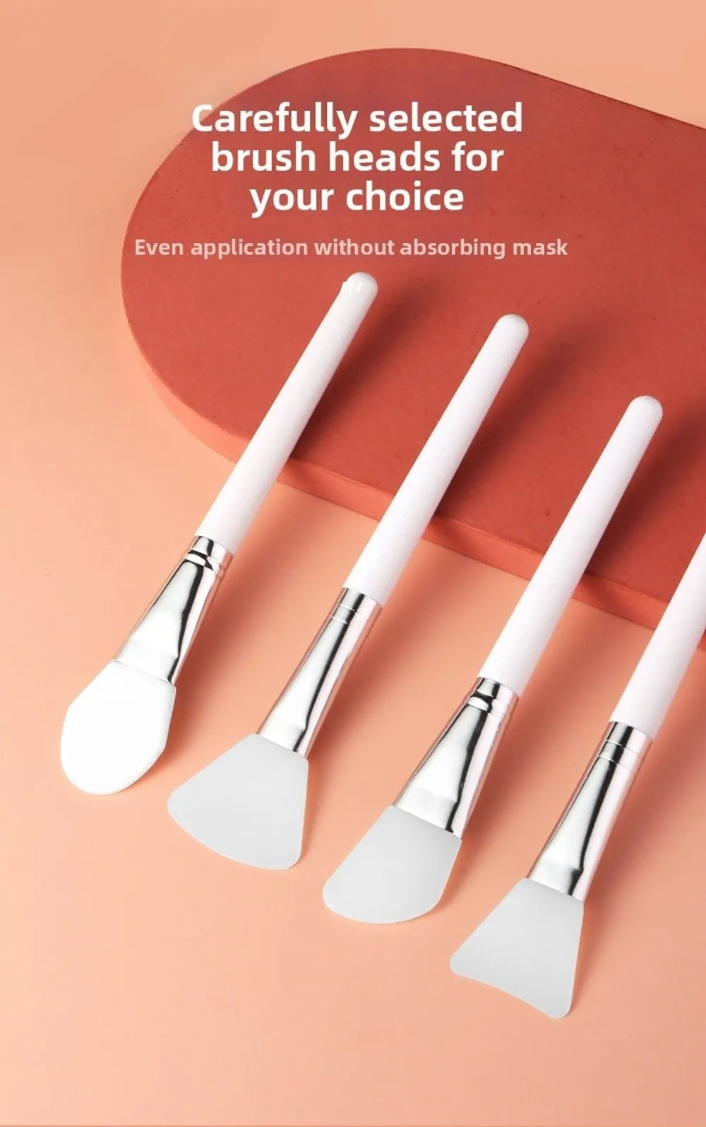 New DIY Silicone Facial Mask Brush Reusable White Face Mask Applicator Easy Clean Soft Head Makeup Tool Brush Skin Care Tools