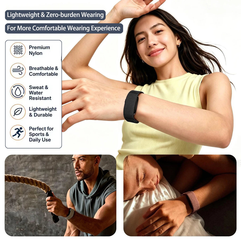 For Garmin CIRQA Smart Band Bicep Armband Sport Fitness Tracker Nylon Woven Breathable Watch Band Adjustable Wrist Loop Strap