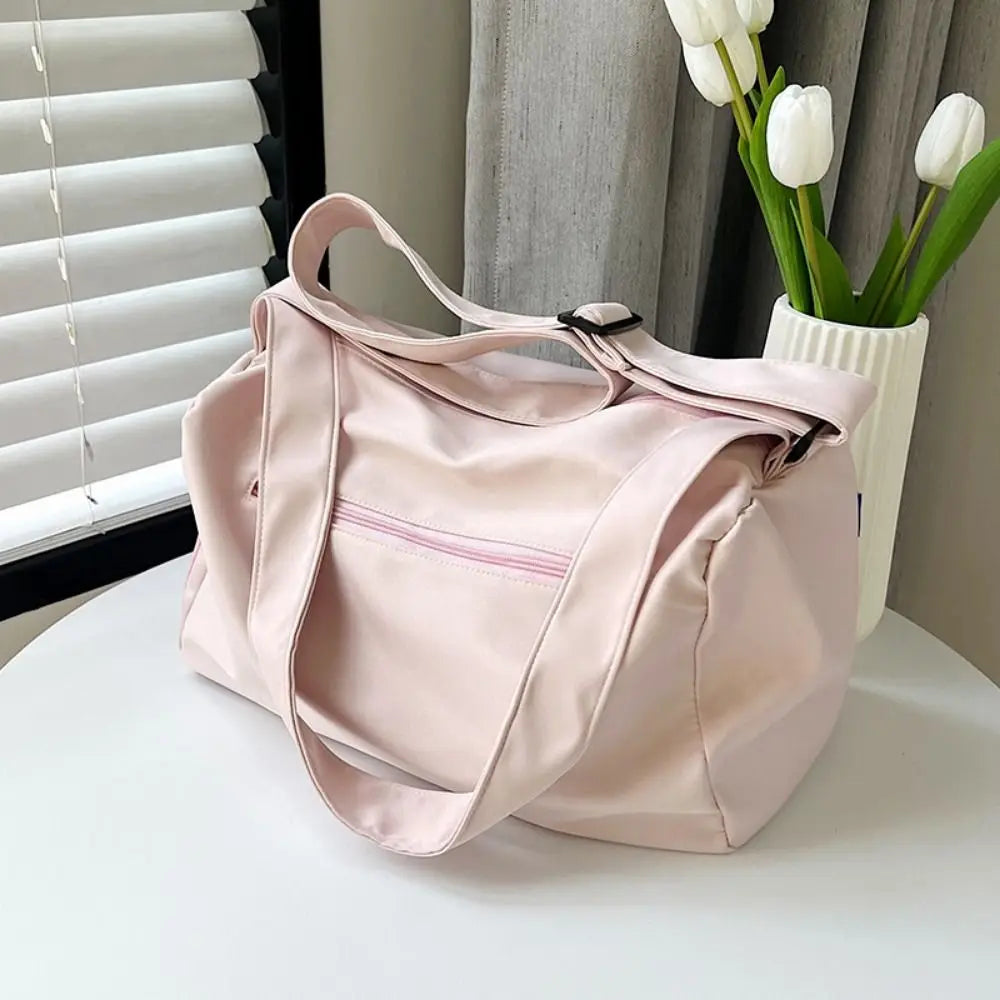 Fashionable Solid Color Crossbody Tote Bags Canvas Large Capacity Sports Shoulder Bag Niche Design Casual Gym Fitness Bag Girls