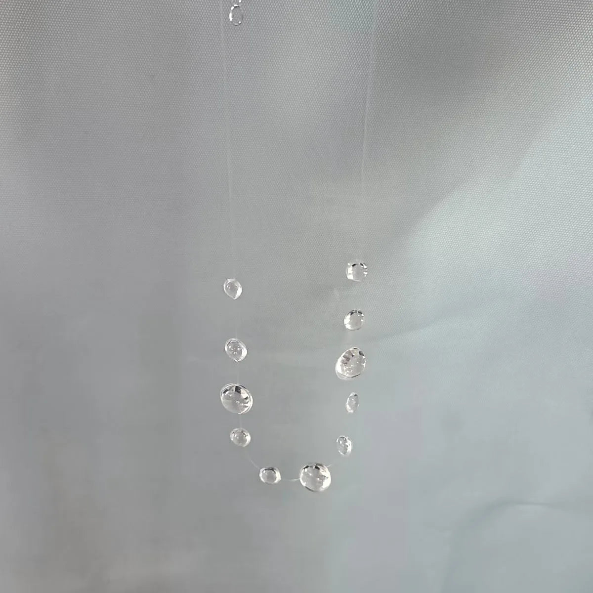 Clear Dewdrop Tassel Series Necklace Minimalist Drip Glue Beads Clavicle Chain Women Holiday Niche Trendy Jewelry