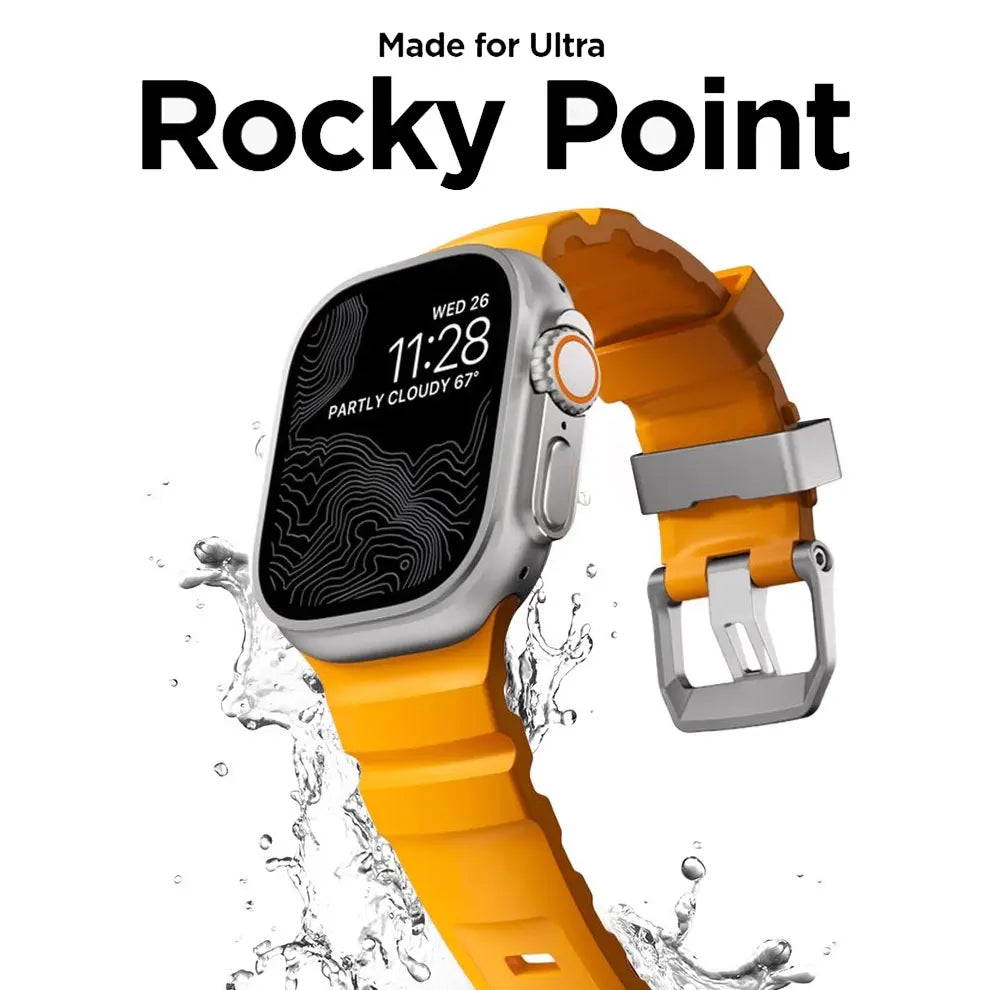 Luxury Silicone Band for iWatch 46mm Series 10 Ultra2 49mm 45mm Breathable Sport Strap for 44mm 42mm Series 9 8 7 6 5 4 3 2 1 SE