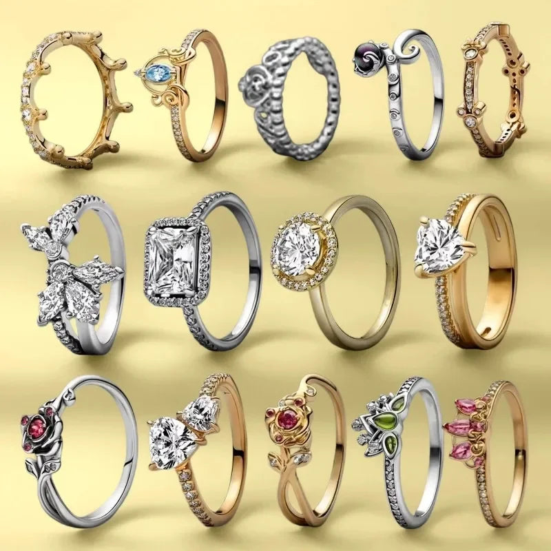 Original 925 Sterling Silver Ring Stackable Rings for Women Wedding Engagement Birthday Gift Jewelry