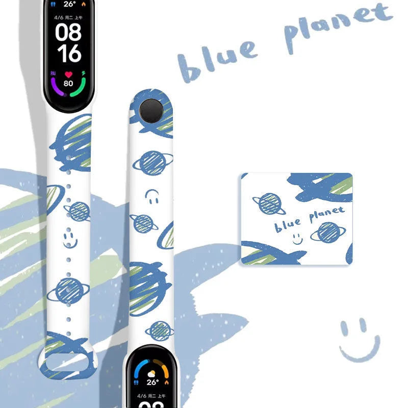 Wristband Bracelet Watchband 4 3 For Mi Band10 9 8 Bracelet Millet Strap Band MiBand 7 6 5 Smart Wriststrap Printing Accessories