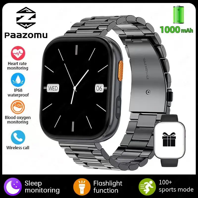 2026 new outdoor sports smartwatch,2.04 high-definition large screen,1000mAh large battery, ultra long battery life,holiday gift