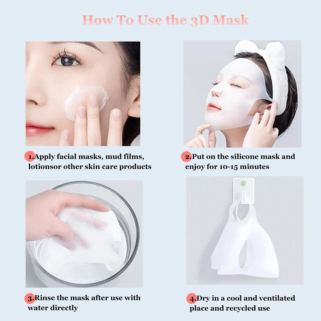 1 Piece Of Reusable Silicone Mask, Can Be Used With Moisturizing Masks To Keep Facial Skin Elastic ，Available In Multiple Colors