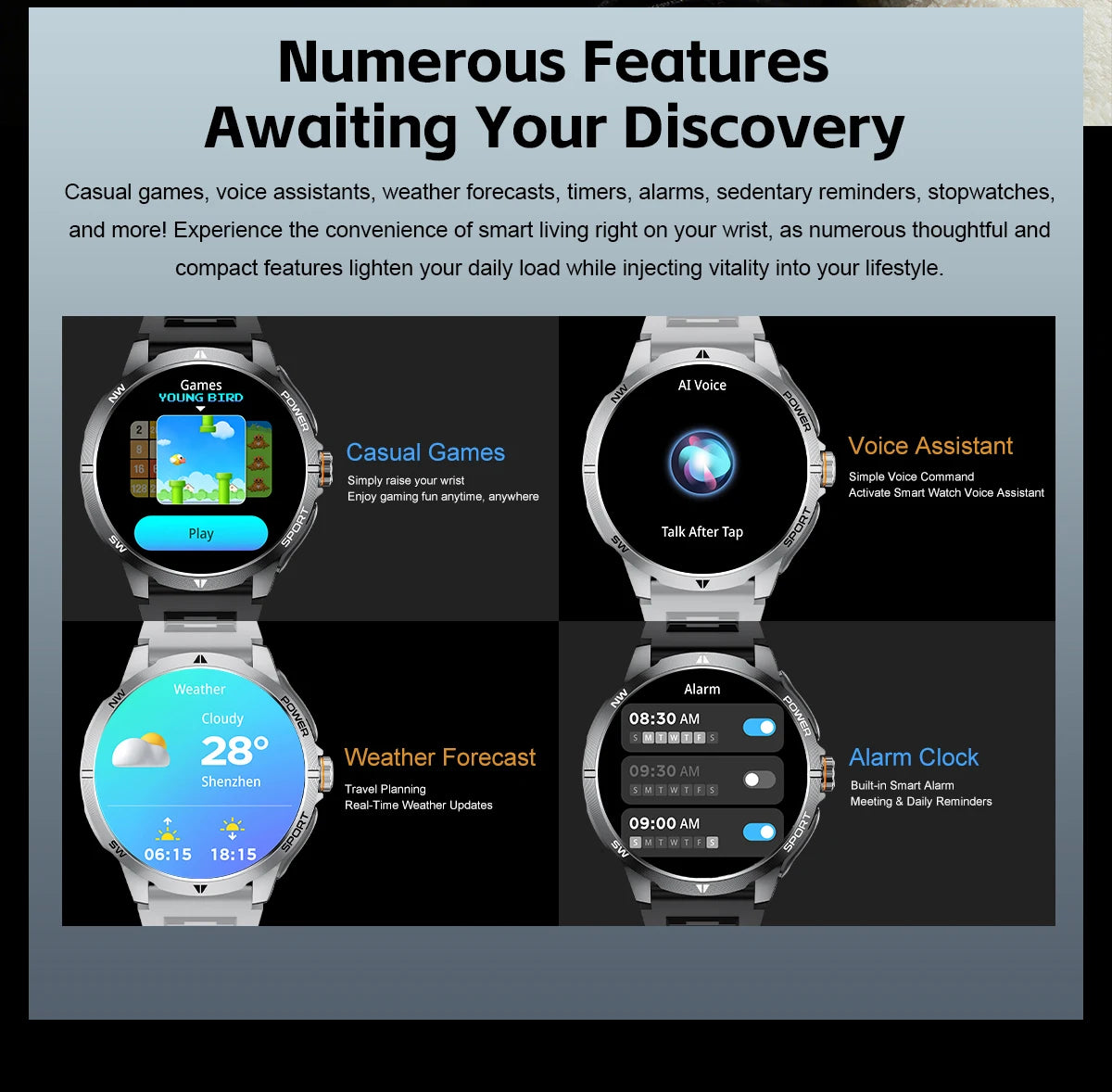2026 2 In 1 TWS Headset Smart Watch 1.43" Earphones Music Smartwatch Women Men Sport Fitness Heart Rate Health Tracker Watches