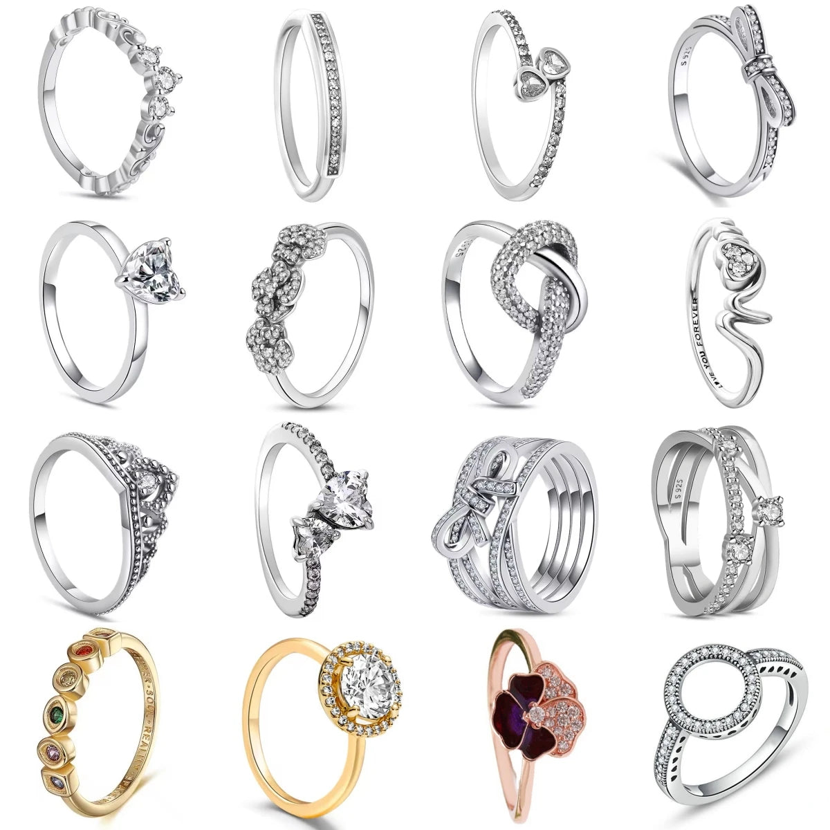Classic Stackable Bowknot Rings for Women, Silver/Gold/Rose Gold Promise Rings, Fashion Wedding Engagement Band Jewelry Gift