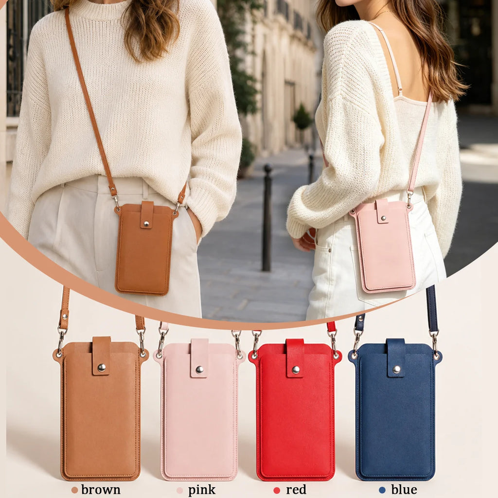 Multi Functional Crossbody Bags Women Mini PU Leather Shoulder Purses and for Girls Ladies Phone Simple Fashionable Solid Bag