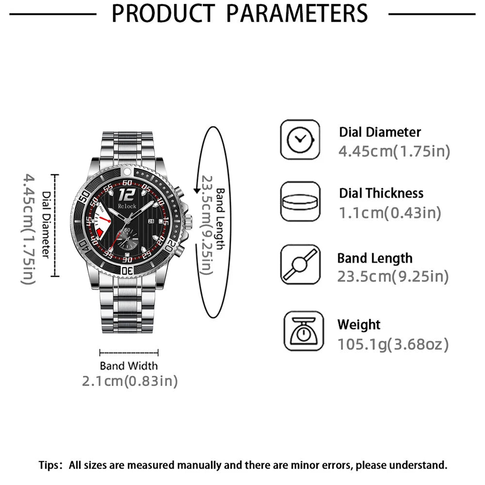 1Pc Men's Fashionable and Stylish Stainless Steel Watch Band, Popular Quartz Watch for Daily Wear, Parties, Valentine's Day, Easter, Christmas, New Year's Day, Halloween, Ramadan, a Gift for Friends and Family