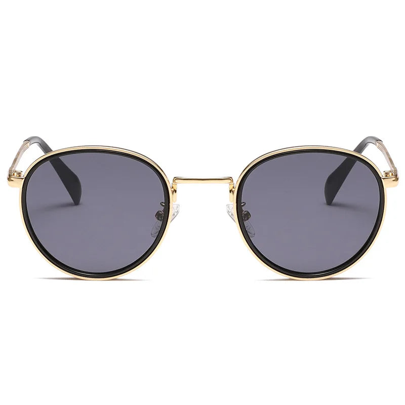 Round Frame Metal Sunglasses UV Protection Men Summer Women Retro Classic Stream Premium Sports T195
