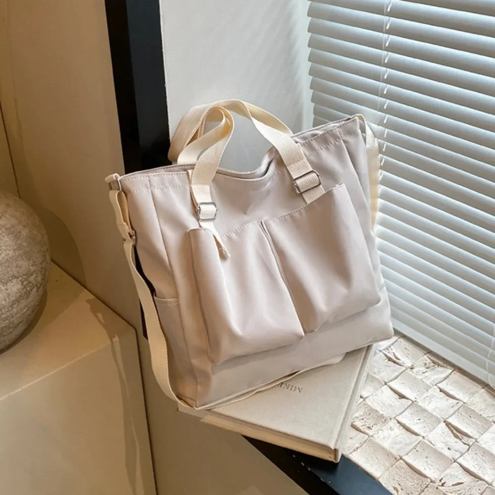 Summer Casual Women's Crossbody Bag Artistic Solid Color Student Shoulder Bag Large Capacity Simple Bag