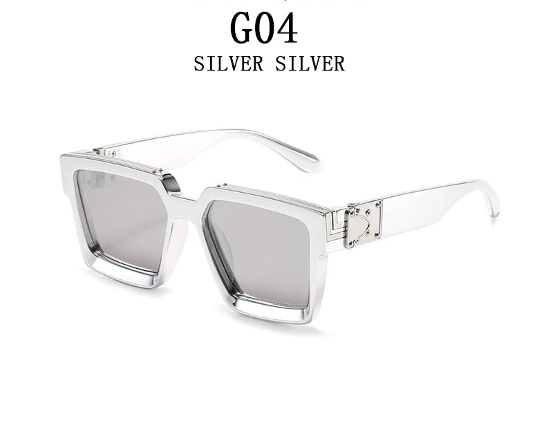Millionaire Sunglasses For Men Vintage Square Fashion Glasses Luxury Retro Sunglasses Women Trending Punk Gafas De Sol Lentes