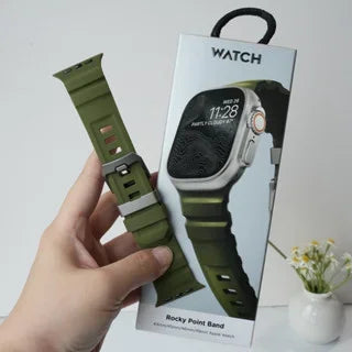 Luxury Silicone Band for iWatch 46mm Series 10 Ultra2 49mm 45mm Breathable Sport Strap for 44mm 42mm Series 9 8 7 6 5 4 3 2 1 SE