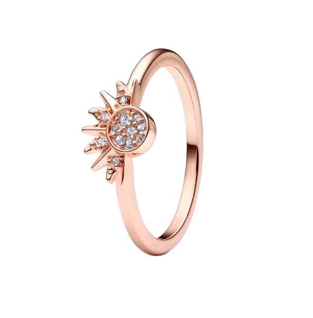 2026 Latest Multi Style Stackable Ring with Diamond Inlaid Love Peach Blossom Sun Moon Simple Ring Jewelry Women's Gift