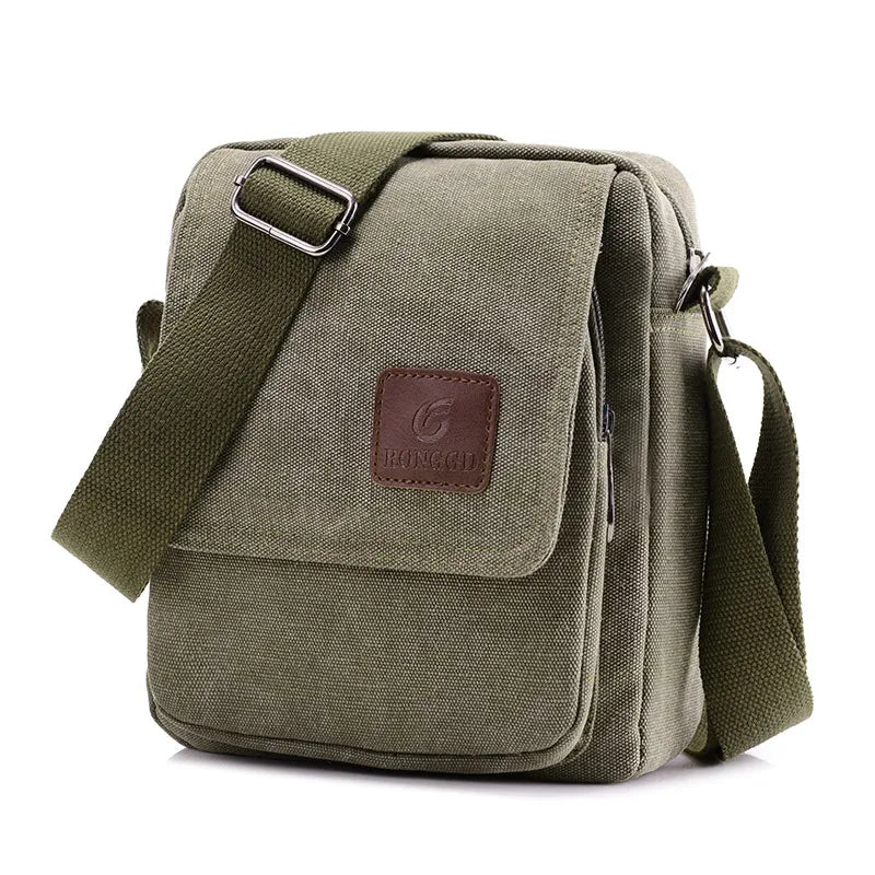 Casual Crossbody Bag, Men's Retro Canvas Crossbody Bag, Suitable for Going Out and Daily Commuting, Shoulder Bag