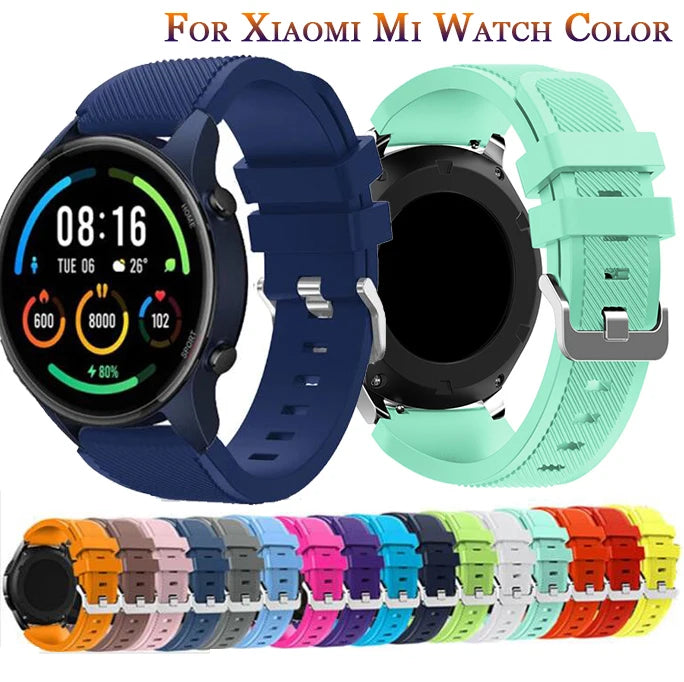 WatchBand 22MM Strap For Xiaomi Mi Watch Color Soft Silicone SmartWatch Wriststrap Bracelet Accessories For Amazfit GTR 2e belt