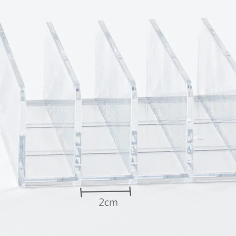 Makeup Organizer Box, 7-Compartment Clear Storage Shelf, Multi-Cell Display for Cosmetics, Blush, Eyeshadow,Space-Saving Durable