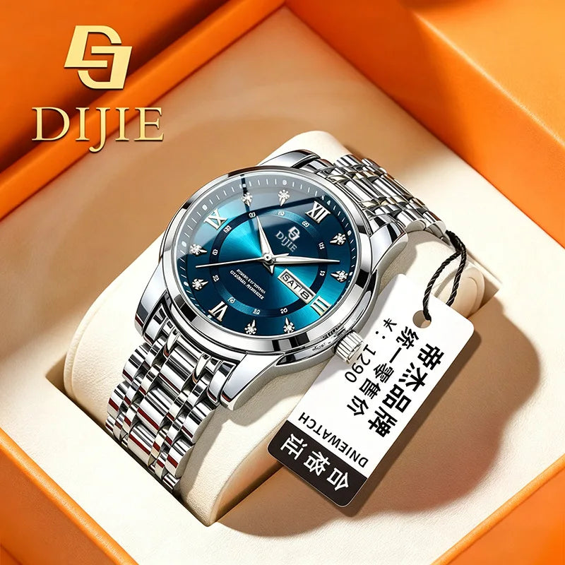 Trendy steel-band men's watch, exuding elegance, a popular casual and minimalist design, high-quality, versatile for business an