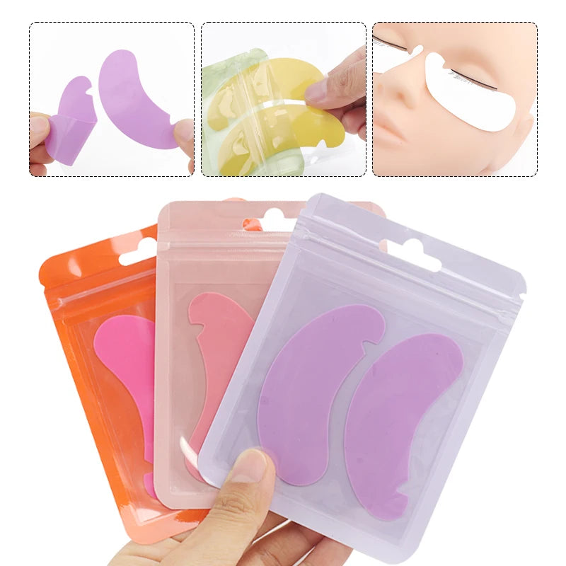 1 Pair New Reusable Eye Pads Silicone Stripe Lash Lift Eyelash Extension Hydrogel Patches Under Eye Gel Patch Makeup Tools