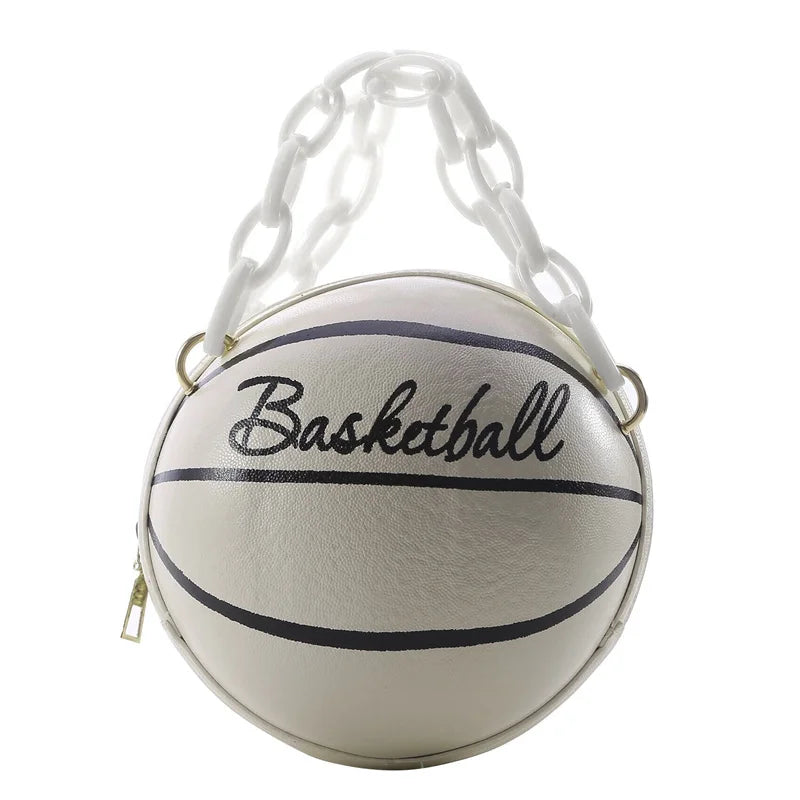 2025 Crossbody Bag New Network Red Personality Fun Pink Ins Versatile Chain Football Basketball Shoulder Bag Small Round Bag