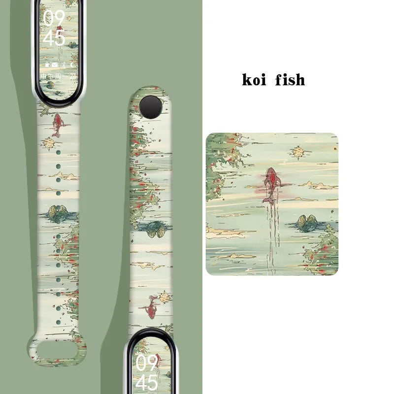 Wristband Bracelet Watchband 4 3 For Mi Band10 9 8 Bracelet Millet Strap Band MiBand 7 6 5 Smart Wriststrap Printing Accessories