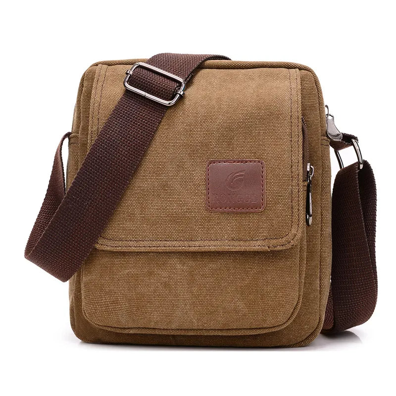 Casual Crossbody Bag, Men's Retro Canvas Crossbody Bag, Suitable for Going Out and Daily Commuting, Shoulder Bag