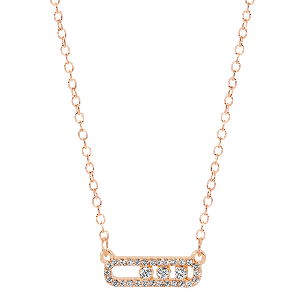 Minimalist Geometry Rhinestone Pendant Fashion Creative Necklace for Women And Girls Commute Jewelry Accessory