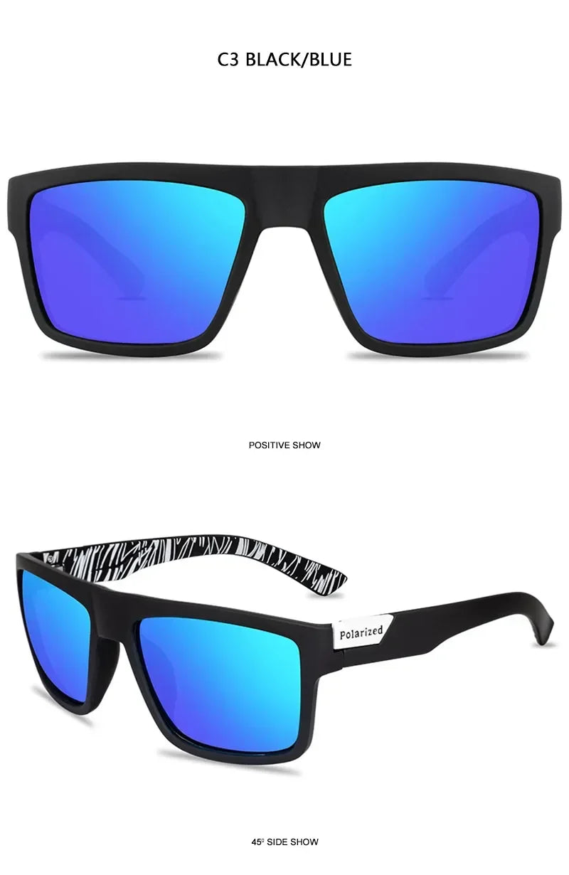 Polarized Square Sunglasses UV400 Black Fashion Shades for Men & Women Ideal for Driving Fishing & Outdoor Sports