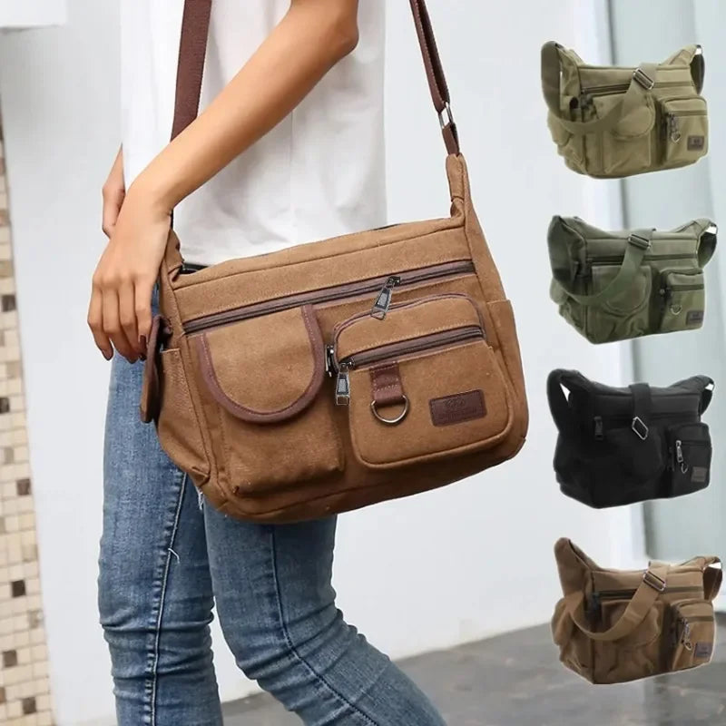 Casual Tote Travel Male Crossbody Bag Men's Canvas Shoulder Bags Luxury Messenger Bags Fashion High Quality Handbag Chest Bag