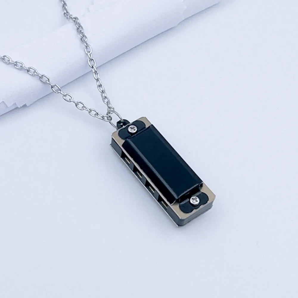 New 4-hole 8-tone Necklace Harmonica Metal Woodwind Harmonica Chain Mini Mini Musical Instrument Gift