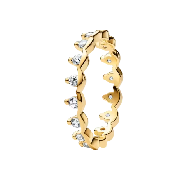 2026 Latest Multi Style Stackable Ring with Diamond Inlaid Love Peach Blossom Sun Moon Simple Ring Jewelry Women's Gift