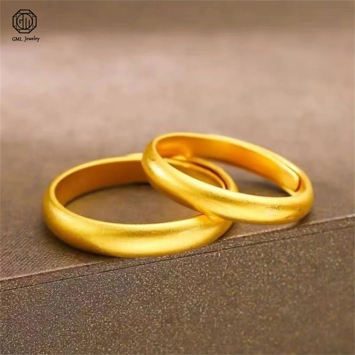 Sand Gold Adjustable Ring Matte Wide Band Openable Fade Resistant Unisex Couple Jewelry Solid Minimalist Gift