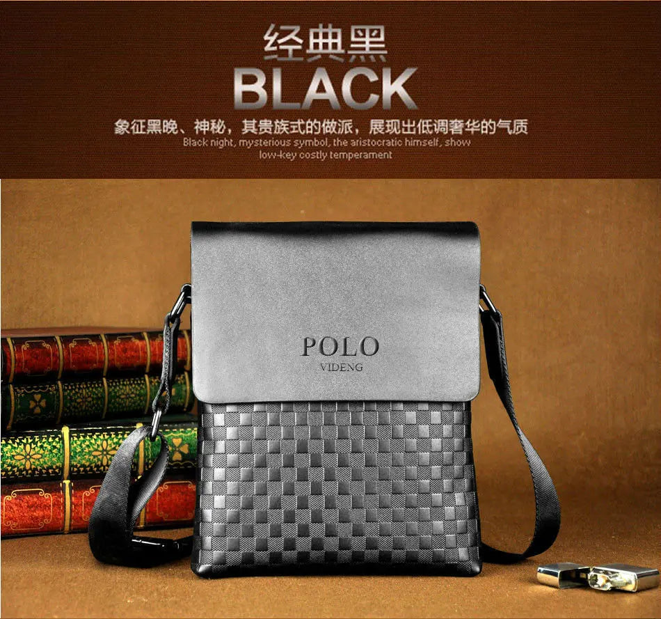 Men's One Shoulder Crossbody Bag Korean Version Trendy Checkerboard Pattern Embossed New Casual Business Bag Bags for Men