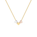 Minimalist Three-Tone Heart Pendant Necklace for Women Chic Stainless Steel Gold Plated Geometric Necklaces Trendy Jewelry Gift