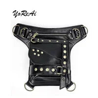 Men's Univesial Thigh Crossbody Bags Retro Fashion Outdoor Sports Belt Leg Bag Motorcycle Waterproof Canvas Waist Pack