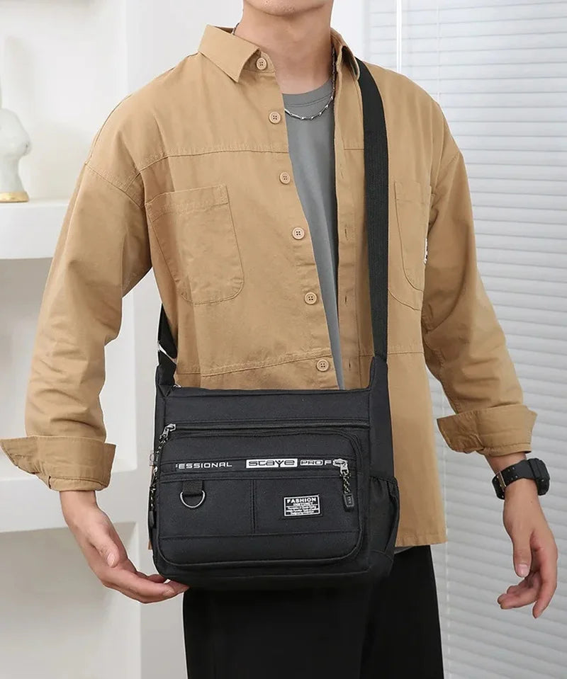 Men Crossbody Bag Single Shoulder Bags Big Capacity Commuter Storage Bag Fashion Multi-Pockets Business Travel Crossbody Bags