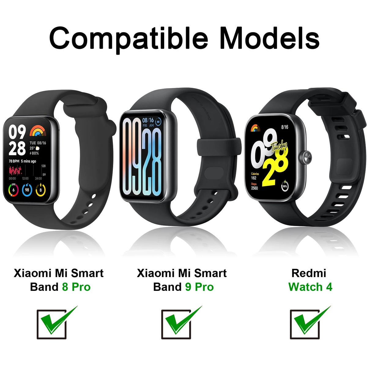 Silicone Strap For Xiaomi Mi Smart Band 8 /9 Replacement Sport Wristband For Redmi Watch 4 Bracelet Accessories Correa