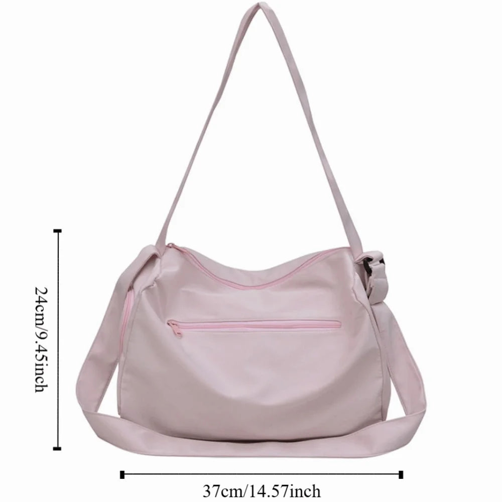 Fashionable Solid Color Crossbody Tote Bags Canvas Large Capacity Sports Shoulder Bag Niche Design Casual Gym Fitness Bag Girls