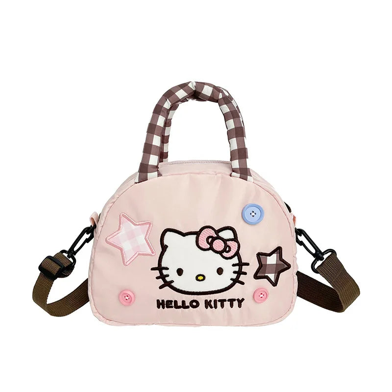 Cute Kitty Crossbody Bag Checkered Commuter Handbag, Creative Cartoon Shoulder Bag, Gift for Girlfriend