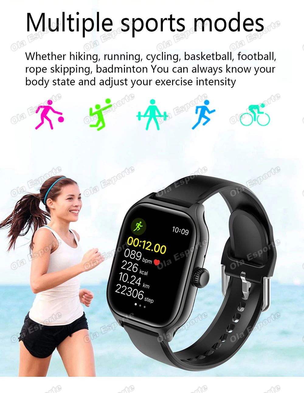 Smart Watch Men 2.01'' AMOLED Screen Waterproof Multiple Sport Mode Fitness HD Bluetooth Call Smartwatch Men Women Bracelet Ht30