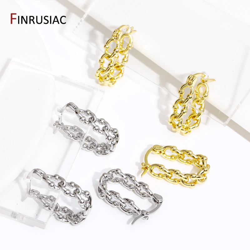 Multi Style Elegant Hoop Earrings For Women Fashion 18K Gold Plated Brass Drop Earrings Wedding Engagement Jewelry Party Gift
