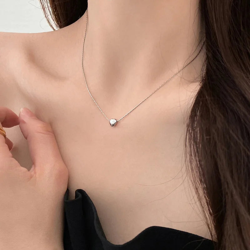 Minimalist Clavicle Necklaces For Women Tiny Heart LOVE Necklaces Dainty Fashion Jewelry