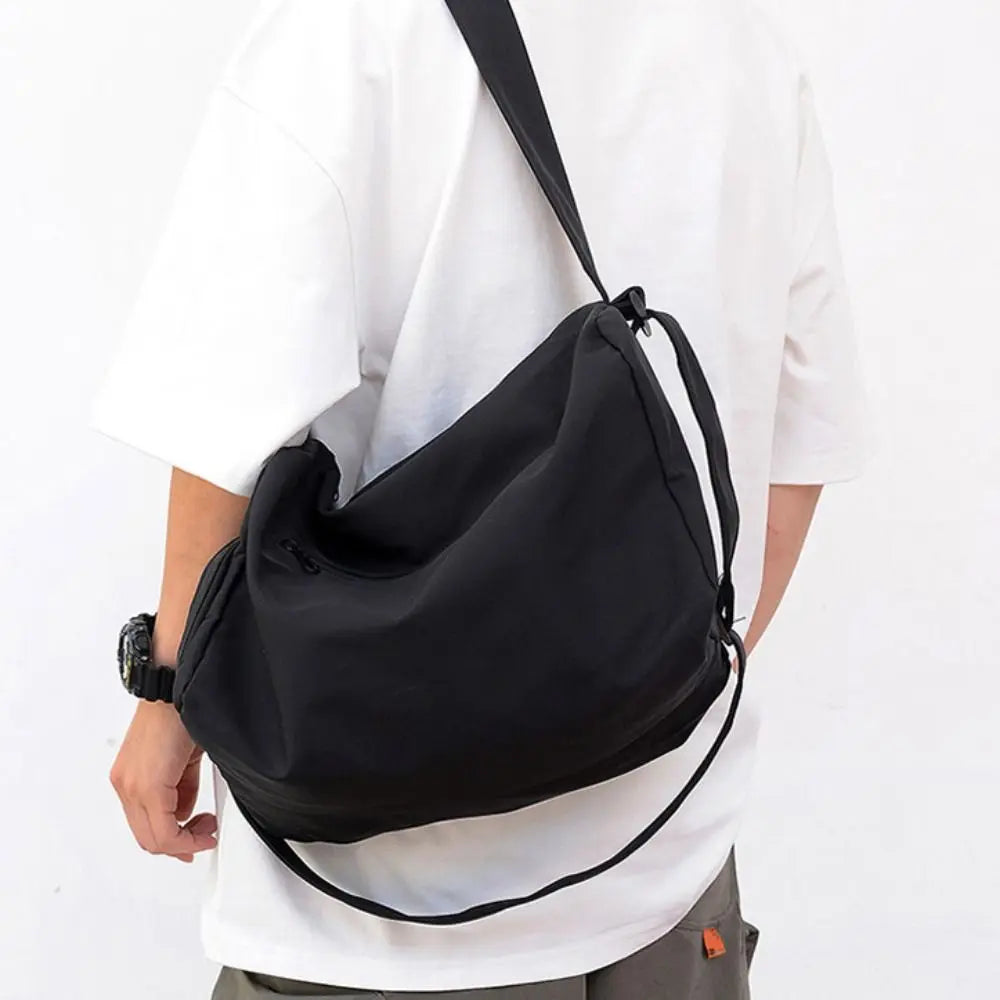 Fashionable Solid Color Crossbody Tote Bags Canvas Large Capacity Sports Shoulder Bag Niche Design Casual Gym Fitness Bag Girls