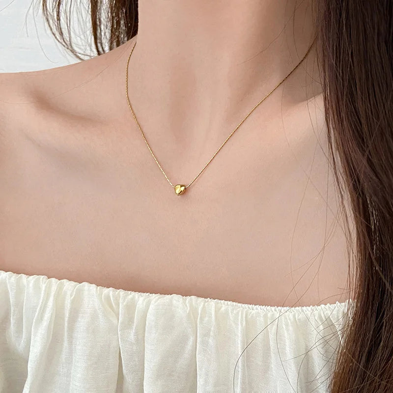 Minimalist Clavicle Necklaces For Women Tiny Heart LOVE Necklaces Dainty Fashion Jewelry